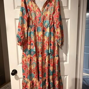 Zele Vibrant Long Sleeve Dress